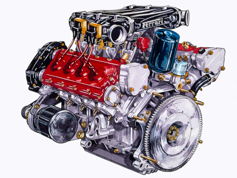 Illustration for article titled This Is What The Guts Of A Ferrari F40 Look Like
